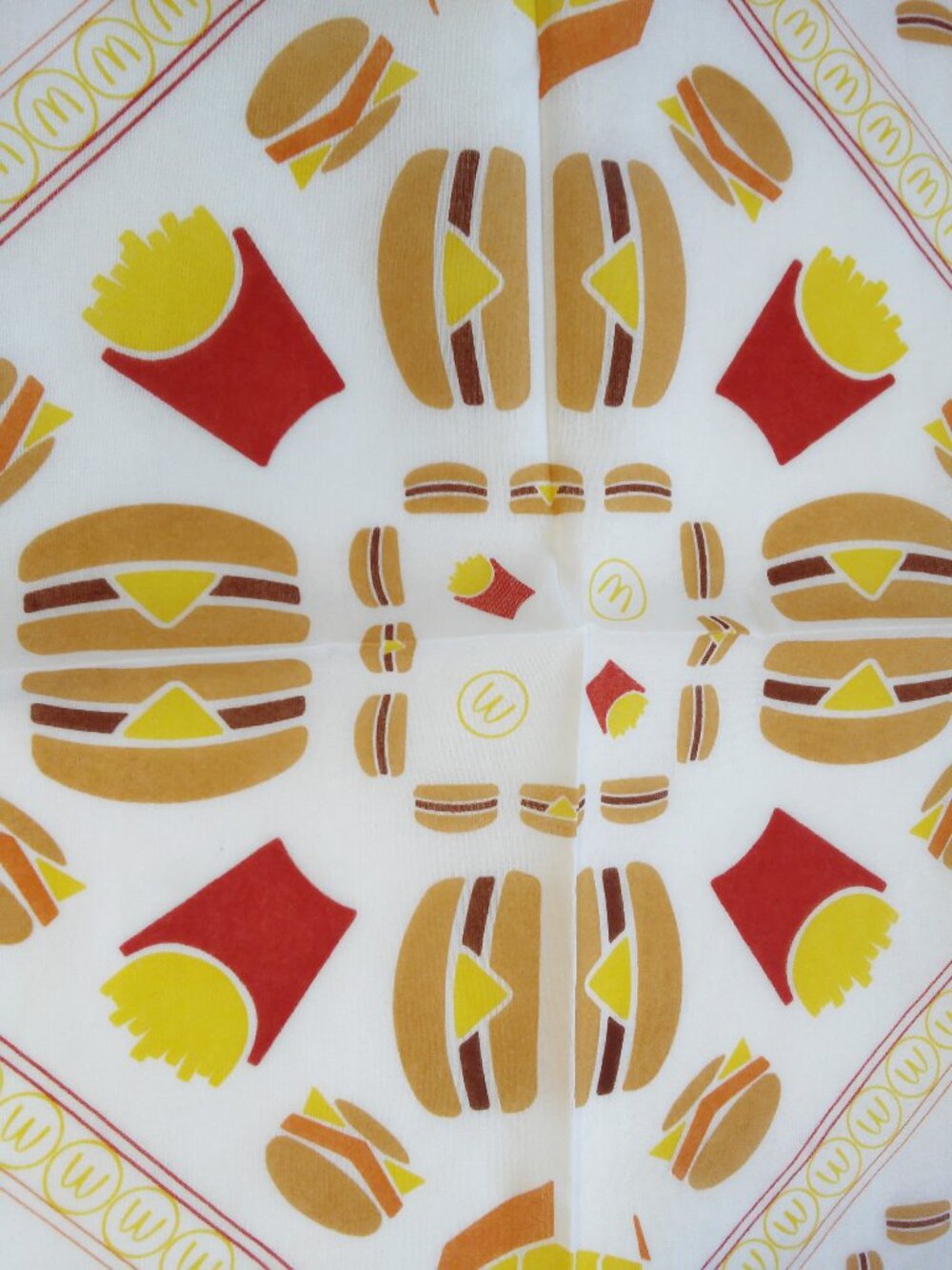 McDonald's Handkerchief from France hamburgers fries - VERY RARE COLLECTIBLE